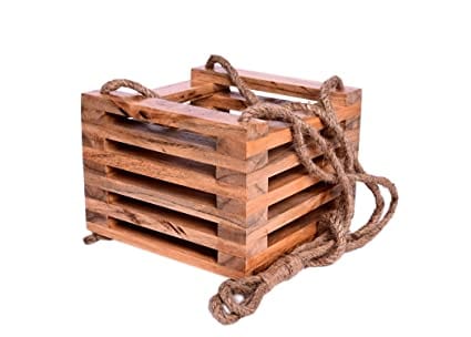 The Weaver's Nest Decorative Wooden Hanging Planter (23 X 23 X 77 cm)