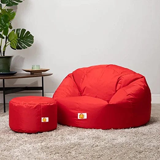 Kushuvi Bean Bag Chair & Footrest Filled with Beans