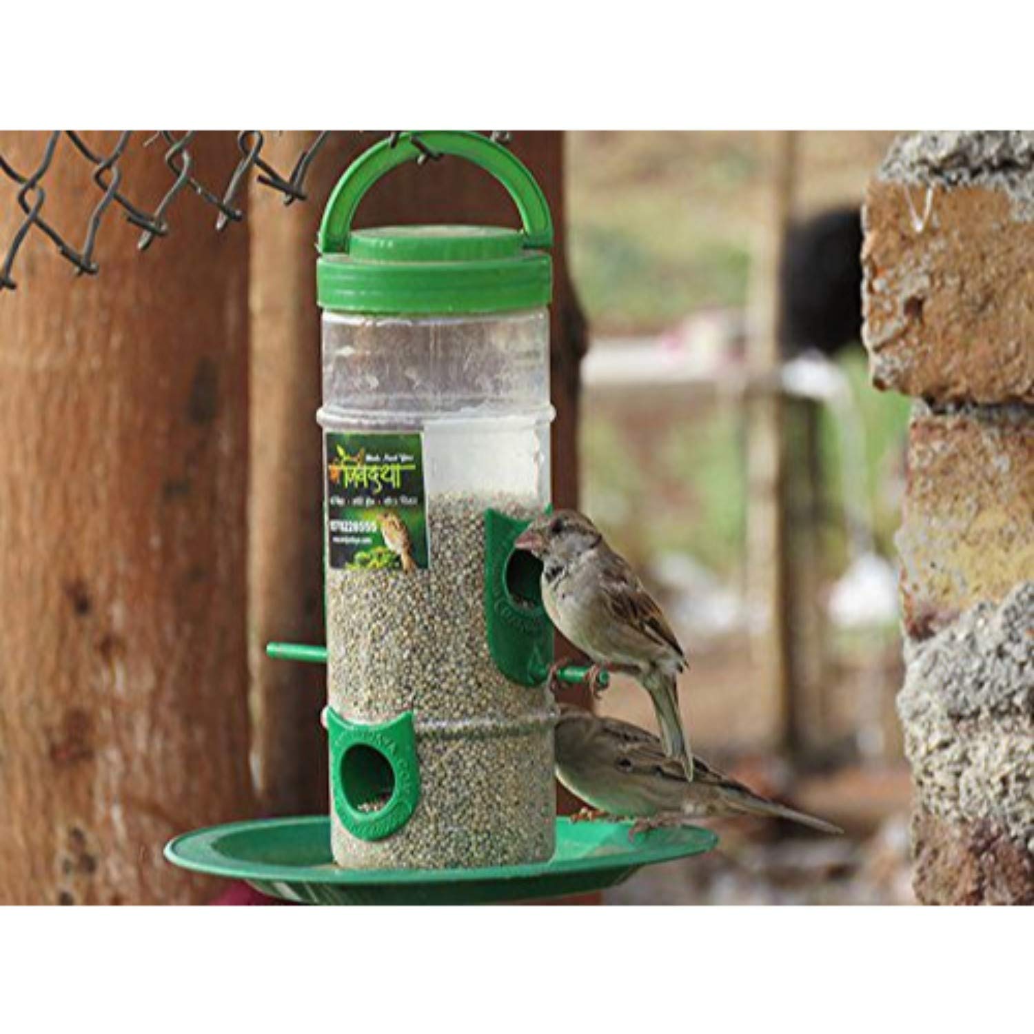 Skybeings Bird Feeder With Hut (Small, Orange)