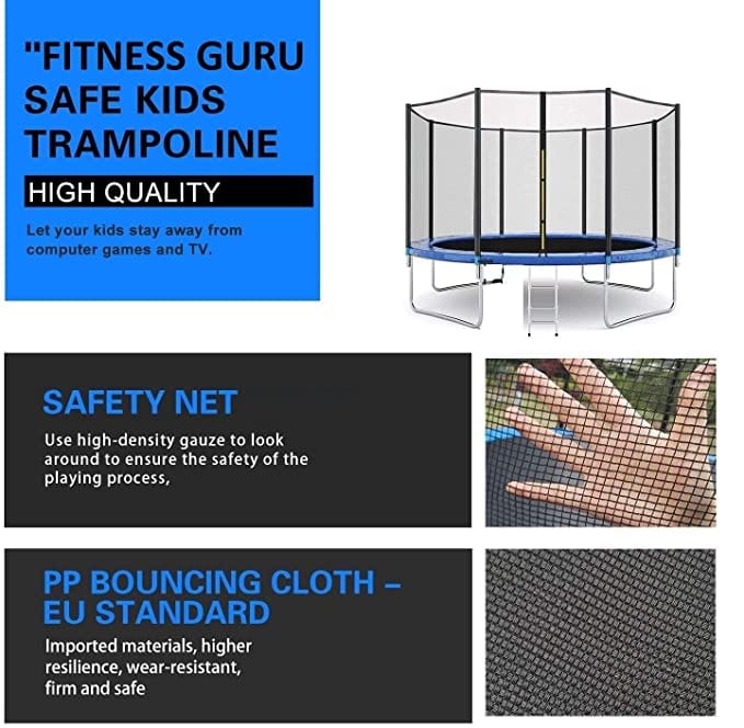 Fitness Guru Toddler Trampoline With Net Safety High Mould Base