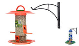 Amijivdaya Bird Feeder With Wall Mount Stand, 1 Pieces (Orange)