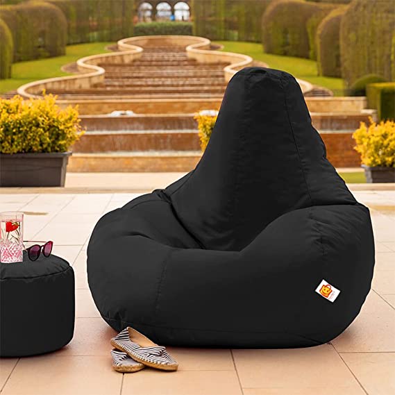 Kushuvi Faux Leather Bean Bag With Beans & Footrest