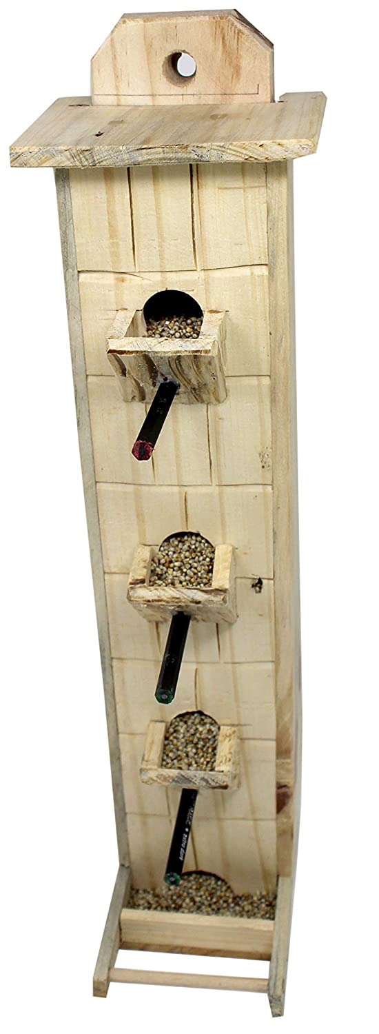 Amijivdaya Wooden Wall Mount Bird Food Feeder