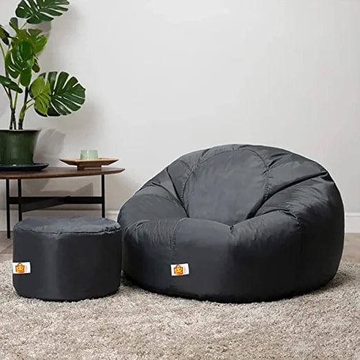 Kushuvi Bean Bag Chair & Footrest Filled with Beans