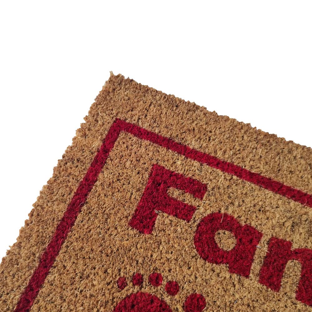 Mats Avenue Rubber Backed Family Theme Coir Door Mat Multi Color (40x60cm)