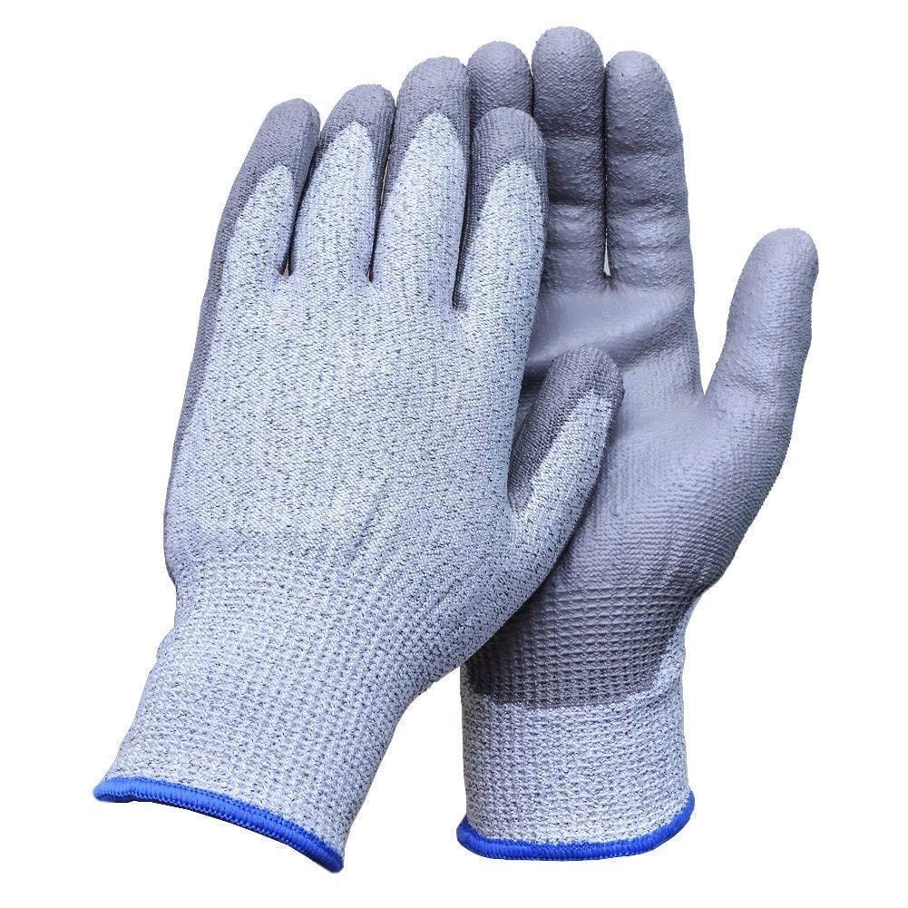 FreshDcart Rubber Coated Safety Hand Gloves (Level 5 Protection, Grey Colour)