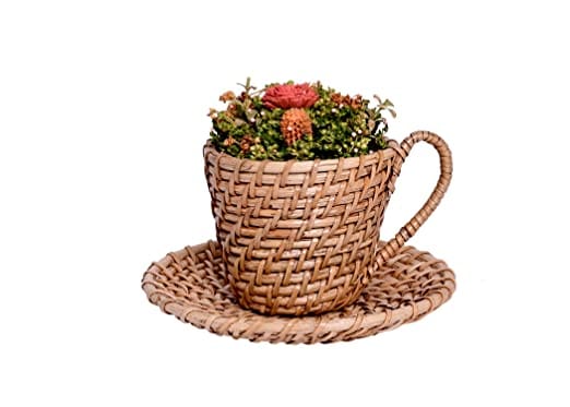 The Weaver's Nest Handmade Natural Cane Planter/Plant Holder (35 X 15 X 42 cm)