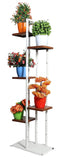 Akura 5 Tier Metal Planter Stand (Wooden Finish)