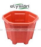 Elysian Heavy Duty Hexagonal Shape Plastic Pot (15 cms), Brown