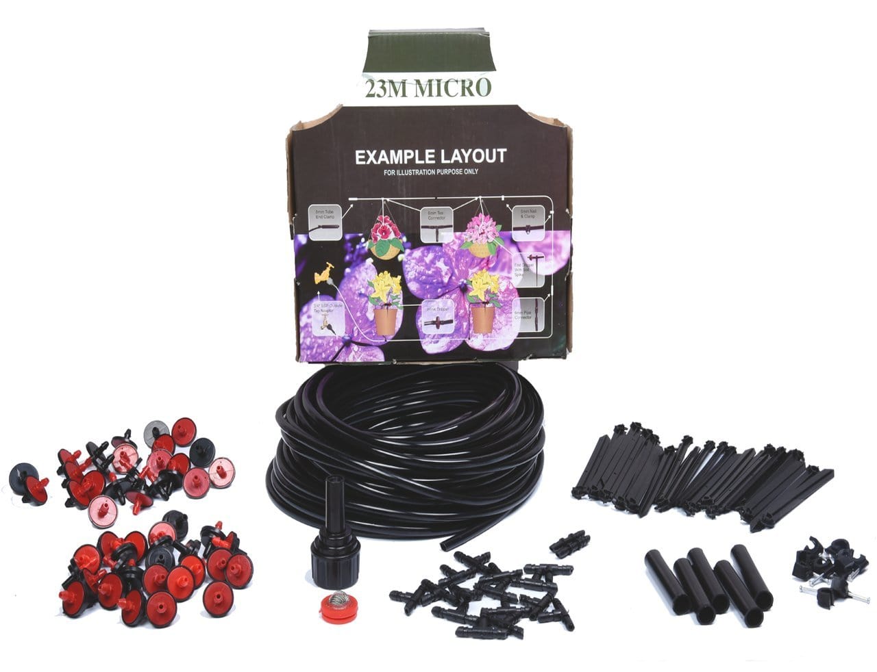 Pinolex Drip Irrigation Gardener's Micro Drip Kit for 20 Pots (DIY Kit)