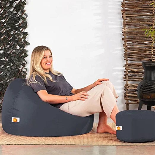 Kushuvi Bean Bag Chair & Footrest Filled with Beans