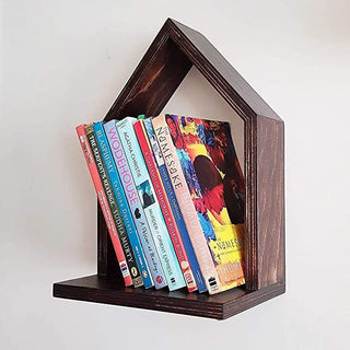 Lycka Birch Wood Hut Shape Wall Mounted Shelves