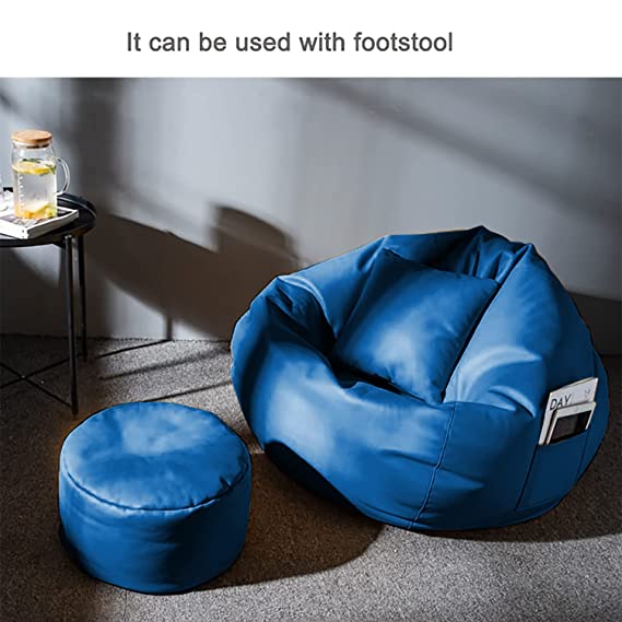 Kushuvi 4XL Bean Bag with Footrest & Cushion (Faux Leather) With Beans