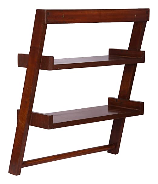 Lycka Birch Wood Wall Mounted Ladder Shelf Display Racks