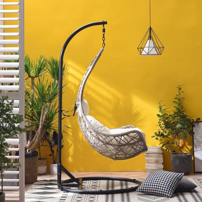 Dreamline Single Seater Hanging Swing With Stand For Balcony & Garden