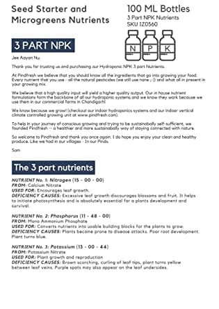 Pindfresh NPK Hydroponics Nutrients (300 ml)