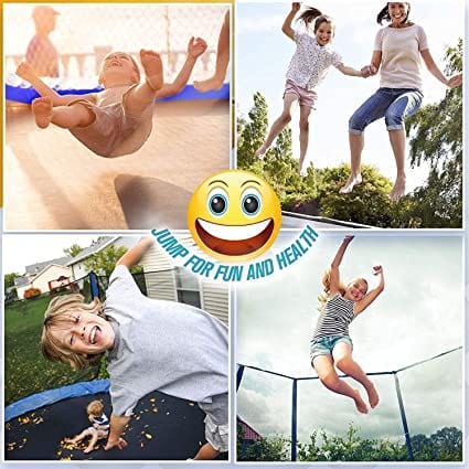 Fitness Guru Trampoline for Kids with Safety Enclosure Net, Basketball Hoop and Ladder (6Ft)