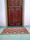 Mats Avenue Jute Printed Red Colour Carpet