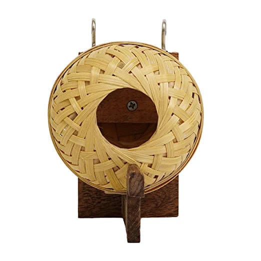 Elysian Hanging Bamboo Strip Bird House and Bird Feeder (15 cms)