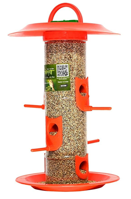 Skybeings Bird Feeder With Hut (Large, Orange)