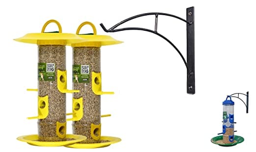 Amijivdaya Bird Feeder With Wall Mount Stand (Large) - 2 Pieces