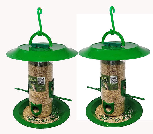 Amijivdaya Bird Feeder With Hut (Medium, Pack Of 2)