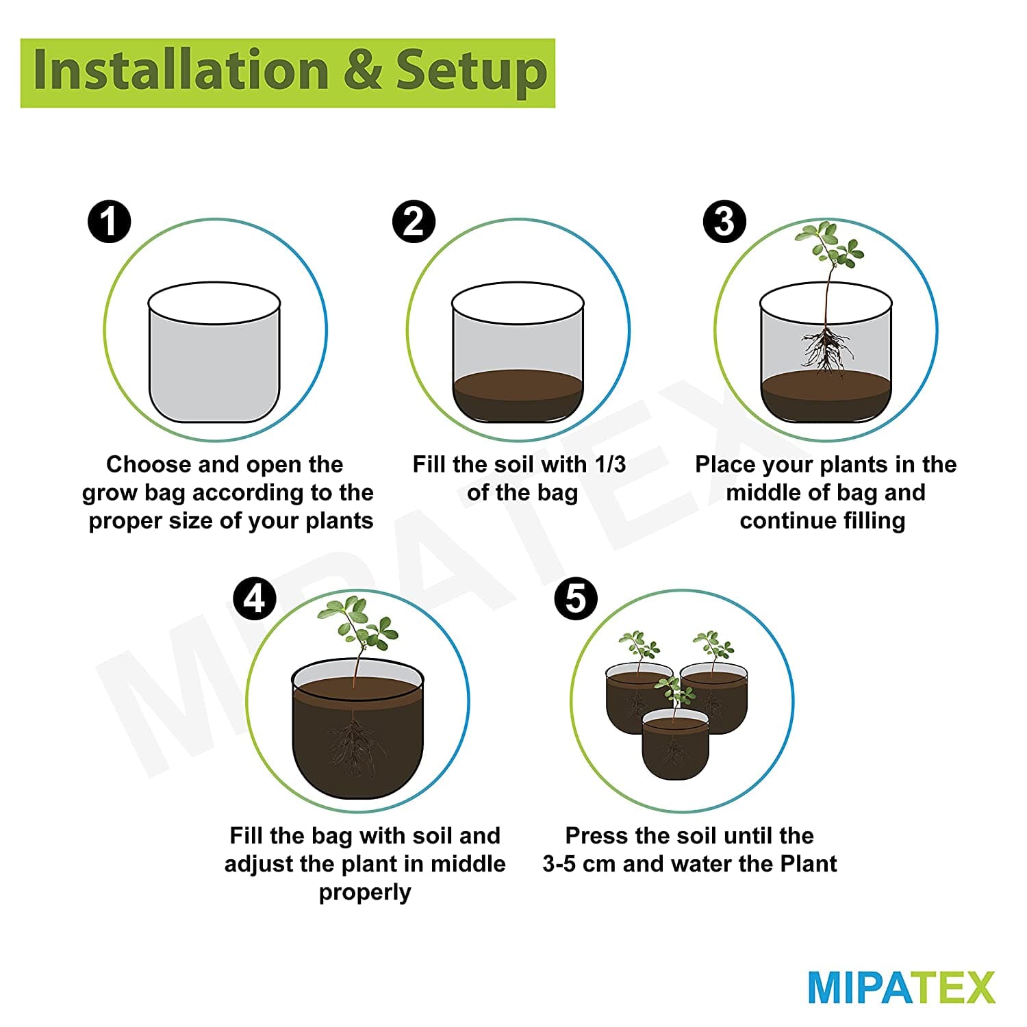 Mipatex Fabric Grow Bags (18x30 Inches)