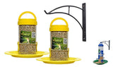 Amijivdaya Bird Feeder With Wall Mount Stand (Small, Yellow)