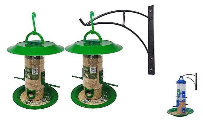 Amijivdaya Hut Bird Feeder With Wall Mount Stand (Medium) - 2 Pieces