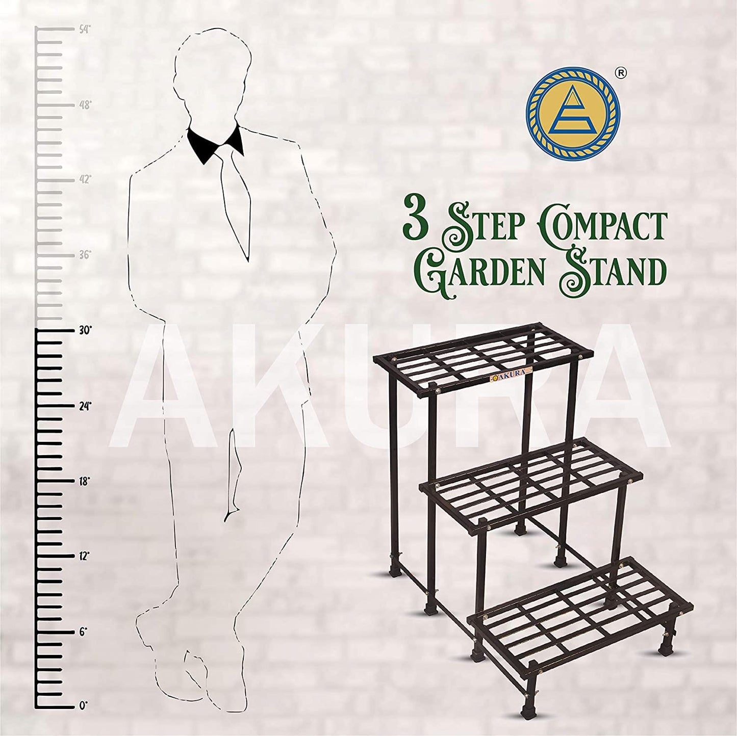 Akura 3-Step Metal Planter Stand