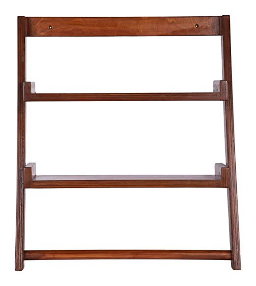 Lycka Birch Wood Wall Mounted Ladder Shelf Display Racks