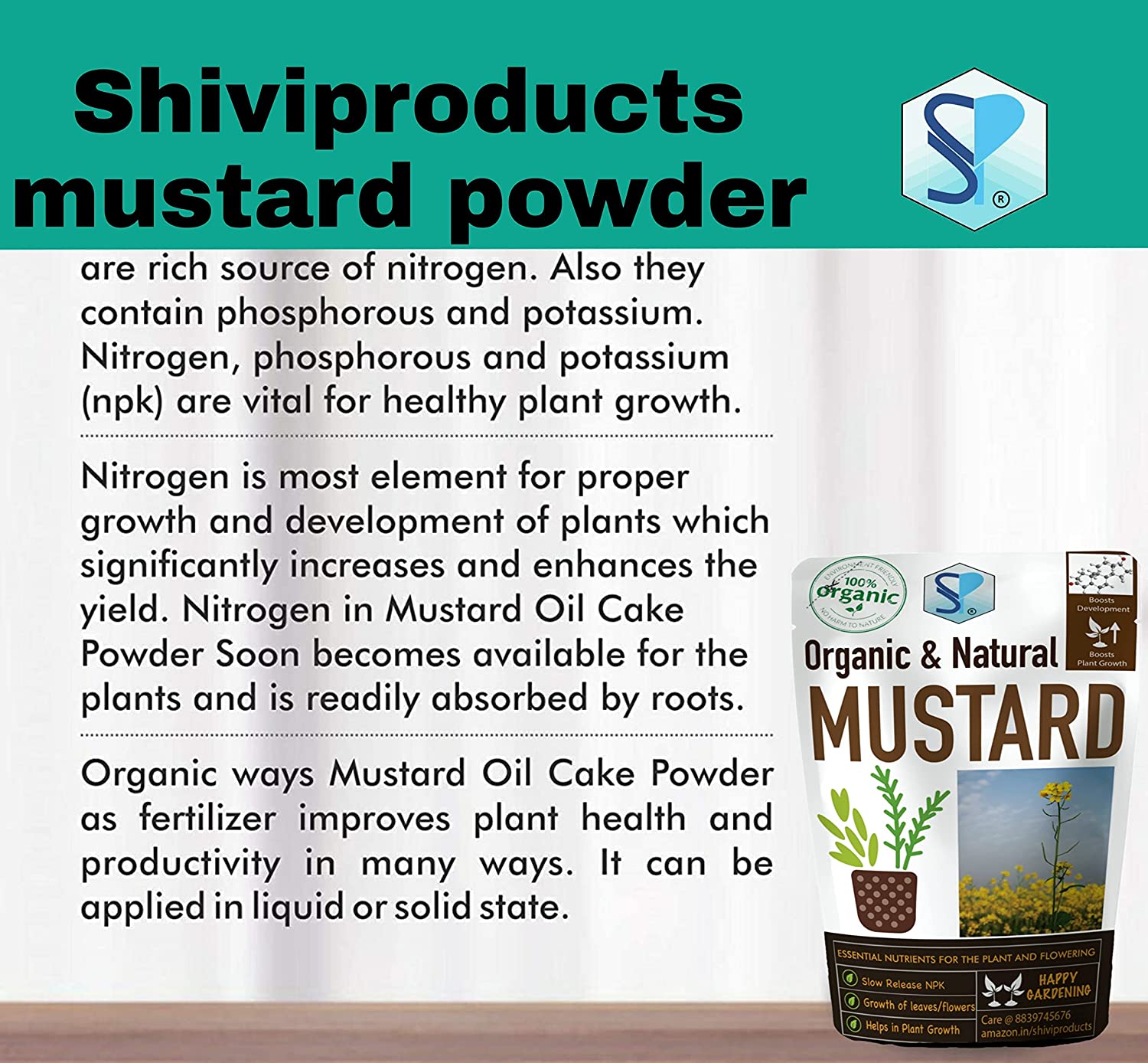 Shiviproducts Organic Mustard Cake Powder