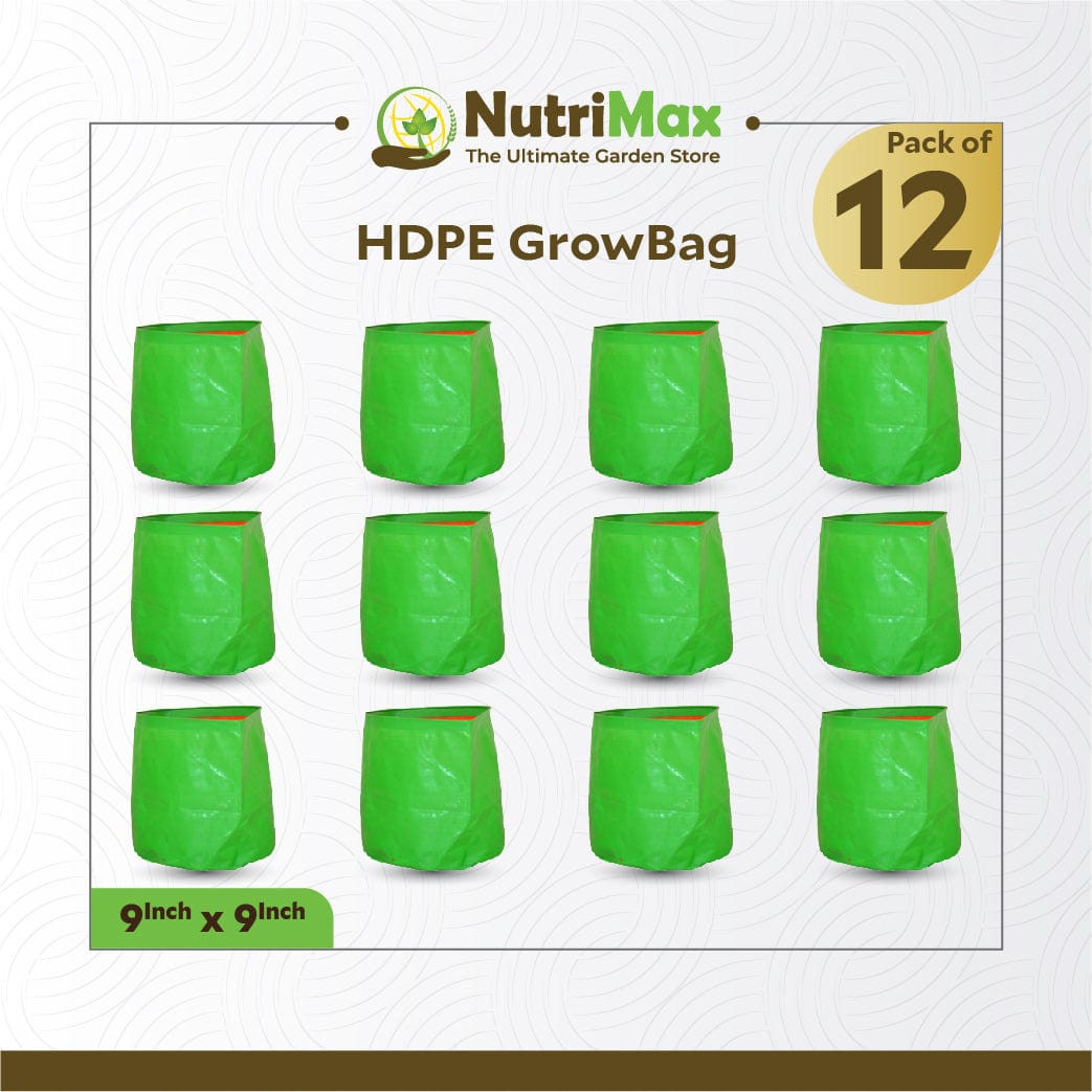 Nutrimax HDPE 200 GSM 9 inch x 9 inch Outdoor Plant Bag