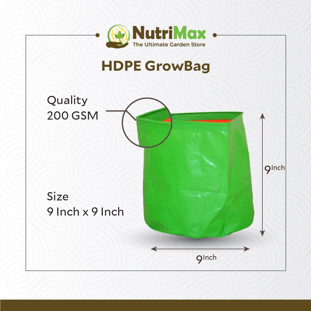 Nutrimax HDPE 200 GSM 9 inch x 9 inch Outdoor Plant Bag