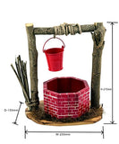 The Weaver's Nest Wood Wishing Well Planter (Red and Brown)