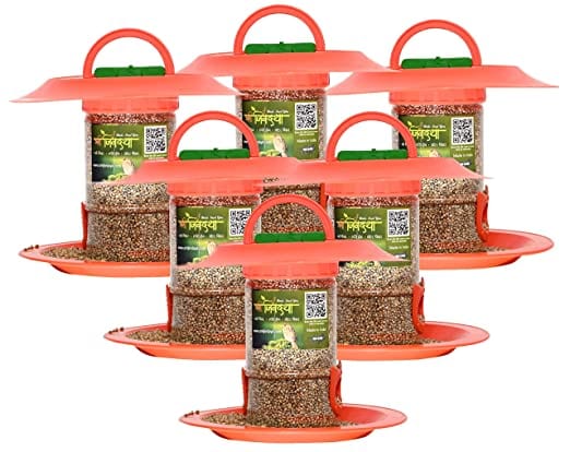 Skybeings Bird Feeder With Hut (Small, Orange)