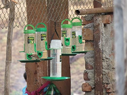 Amijivdaya Bird Feeder With Hut (Large, Multicolour)