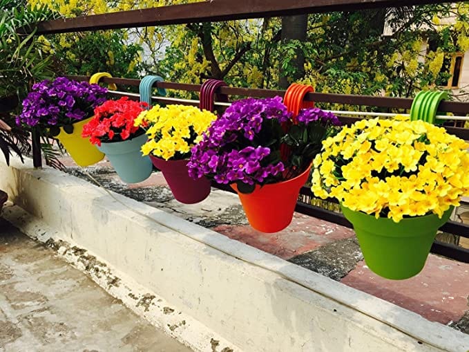 VGreen Balcony Railing Premium Planter (Multicolor) Set of 4