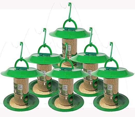 Amijivdaya Bird Feeder With Hut (Small) - Pack Of 6