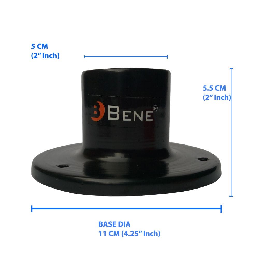 BENE Round Base Stand For Garden Lights MS (Black, 11 cms)