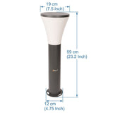 BENE Rio Bollard Aluminium Light 59 cms (Milky ,Grey)