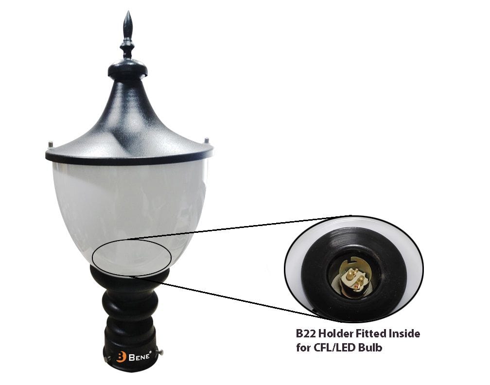 BENE Tzar Outdoor Lamp (Black, 16 Cms)