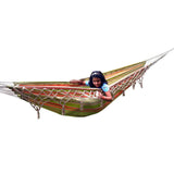 Extra Large Classic Canvas Hammock With Deco Fringes, Weight Capacity 180kg- 140W X 396L cm