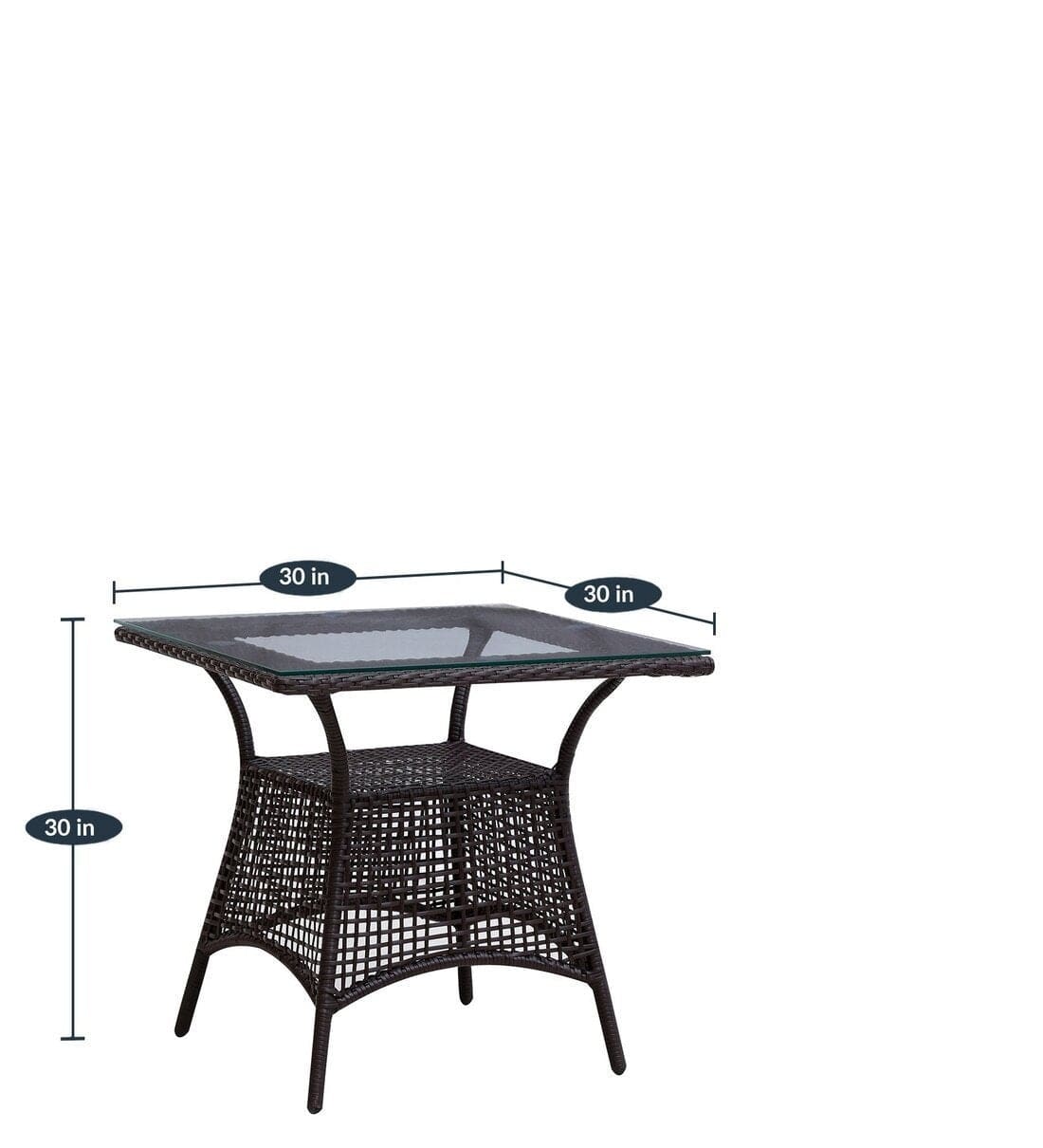 Dreamline Garden Patio Coffee Table Set (1+2), 2 Chairs And Square Table (Brown)