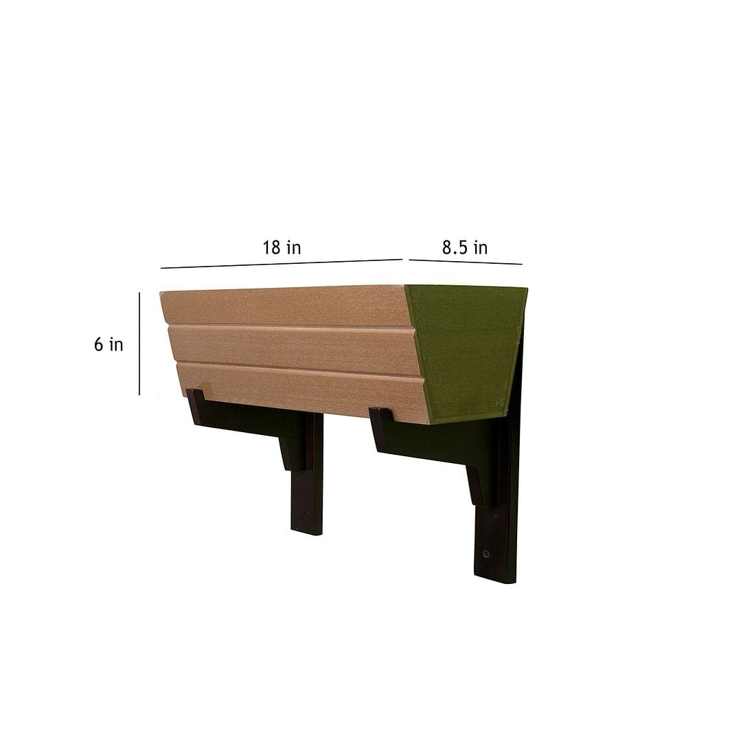 GreenUp Wall Mounted Wooden Boat Planter (Rectangle Shaped)