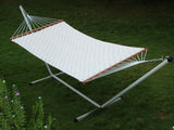 Premium Weave Soft Comb Off-White Hammock Set With Steel Hammock Stand, Weight Capacity of 125 kg