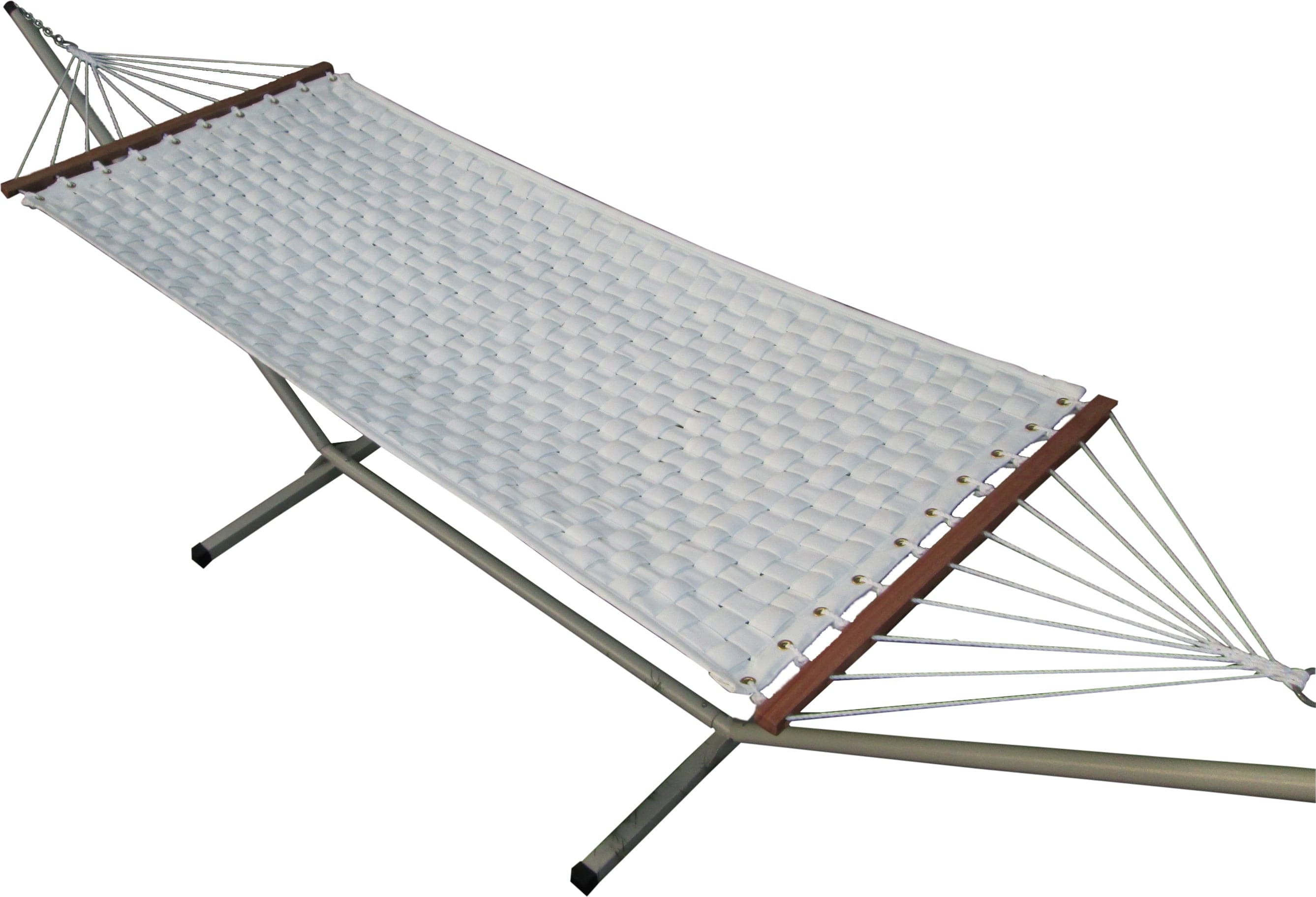 Premium Weave Soft Comb Off-White Hammock Set With Steel Hammock Stand, Weight Capacity of 125 kg