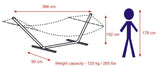 Premium Weave Soft Comb Off-White Hammock Set With Steel Hammock Stand, Weight Capacity of 125 kg