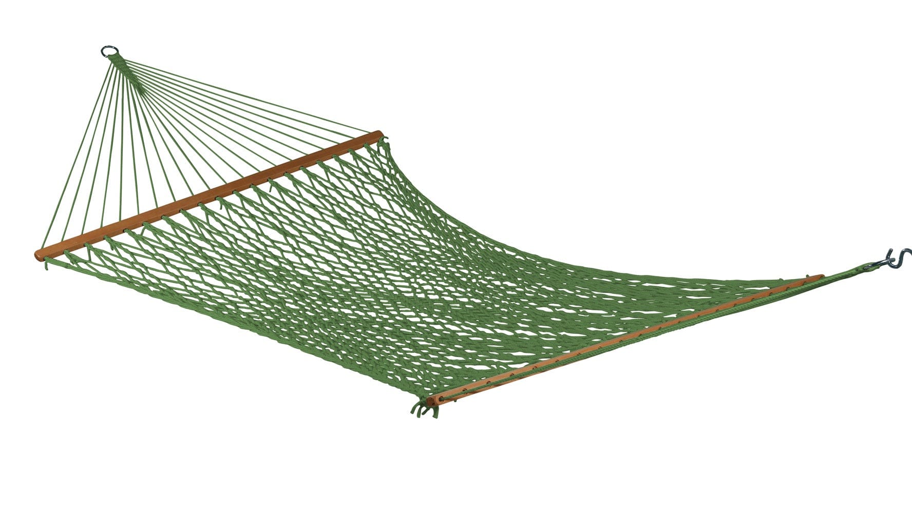 UV resistant Rope Outdoor Hammock with Wooden Bars, Weight Capacity of 113 kg- 122W X 335L