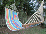 Brazilian Cotton Canvas Hammock With Spreader Bars, Weight Capacity 113kg- 90W X 335L cm